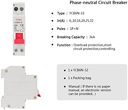 Tintag YCB6N-32 6-32A 1P+N MCB Минијатурно коло за прекинувач Фаза-неутрален прекинувач Електричен прекинувач Домашна безбедност