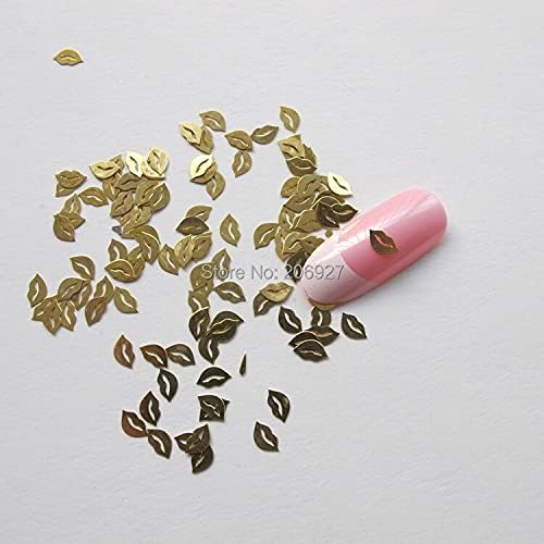 MS81 100PCS злато симпатична усна деко-нокти налепница на налепница за нокти за украсување што не-лепете налепница
