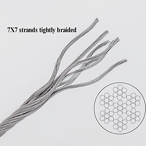 BBGS PVC обложена жица од не'рѓосувачки челик, жица за кабелска градина, жица за виси Ø 4 мм Rustpoof јаже жица челик за растенија за качување/комплети