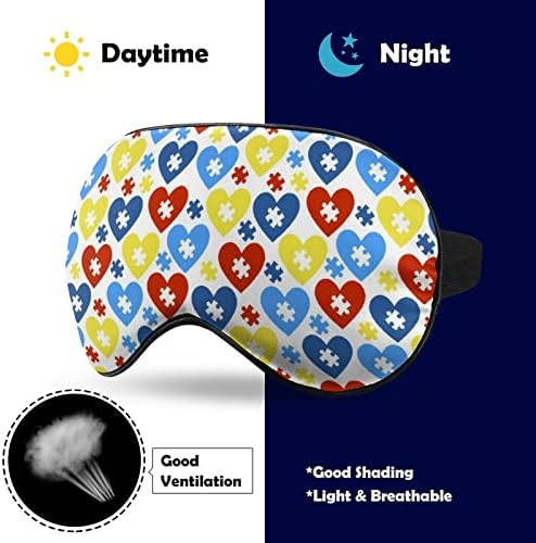 Месец На Свесност За Аутизмот Маска За Спиење Капак За Очи Прилагодлив Ремен За Спиење Врзани Очи За Јога Ноќна Дремка За Патување