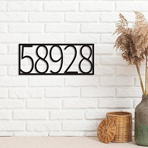 Рустикални куќи броеви метални знаци Прилагодена адреса метална wallидна уметност персонализирана рустикална исечена wallидна