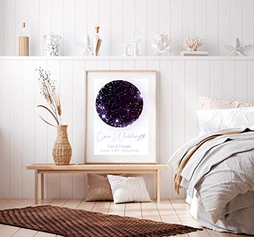 Прилагодена мапа на starвезди Персонализирана соstвездие на соstвездијата на печатење, ноќен небото постер, специјална повод Подарок Подарок