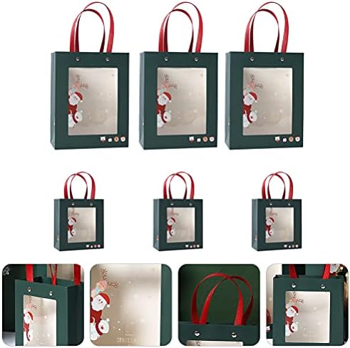 Doitool6pcs торба за подароци Божиќна бонбони сад за хартија за хартија за пакување торба за пакување дома кујна декларација