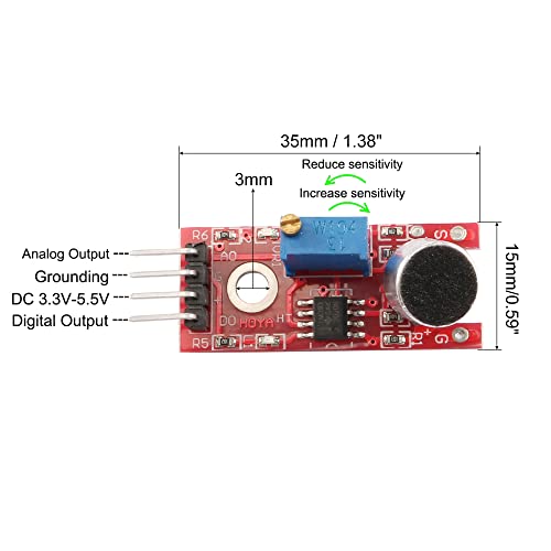 uxcell Звук Микрофон Сензор За Откривање Модул СО DO AO За Arduino Uno R3 AVR PIC 3pcs