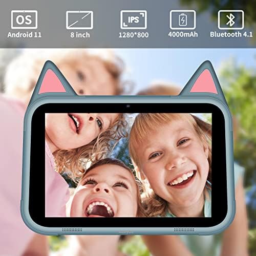 Азејоу таблет за Мали деца 8 инчен Андроид 11 Таблет За Деца, 2GB RAM меморија &засилувач; 32gb Складирање, 2mp Камера, 4000mah Батерија, Едукативни
