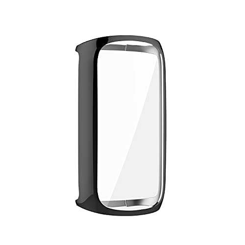 Заштитник на екранот со 3 пакувања со 3 пакети, мек TPU торбичка, компатибилна со Fitbit Luxe, сеопфатен заштитен TPU Cover Sheled Anti-Bratch Case Shell за Luxe Smartwatch, Black AfbluxecaseD518