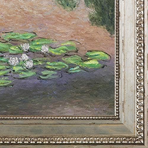 La pastiche вода лилјани луксузна линија со Версај Сребрена кралска рамка, 30 во x 26 in, зелена/виолетова
