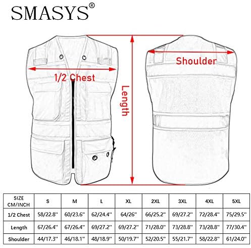 Безбедносен елек со висока видливост на Smasys со 5 џебови, рефлексивни ленти Безбедносна плетена елек светла градежна работа