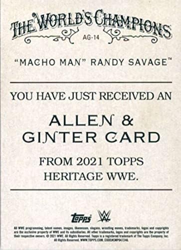 2021 година Heritage Heritage WWE Allen и Ginter AG-14 Macho Man Randy Savage Carting Carding Card