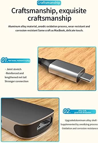 USB C ДО USB Hub 4 Порти, АЛУМИНИУМ USB Тип C ДО USB Адаптер со hdmi 4k@30hz, USB3. 0Ports USB2. 0 Порти БРЗ Пренос НА Податоци