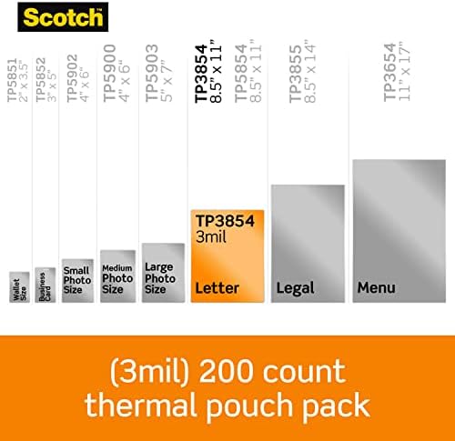 Термички ламинирачки торбички со шкотски, 200- броење, 8,9 x 11.4 '' & термички ламинирачки торбички, 100 брои и магични ленти, 12