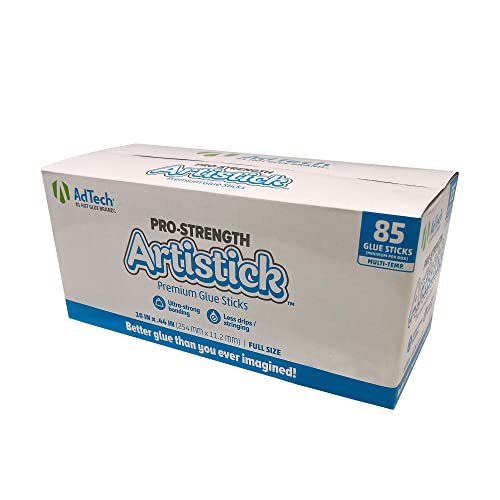 Adtech Премиера топла лепак стапчиња 10 целосна големина, бела, 85 стапчиња и 220-345-5 топол лепак, 4-инчен мини големина, чиста, 550 стапчиња,