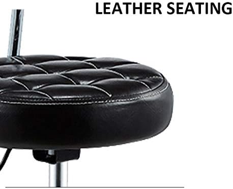 Канцелариски столче ергономски со тркала ， столче за облекување на косата со кафеава синтетичка кожа седиште ， прилагодлива висина 45-58 см