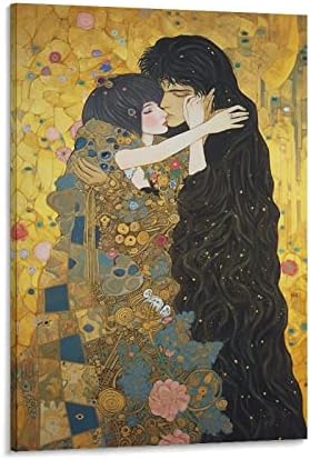 Бакнеж модерен постер од Густав Климт Слика Слика Уметност ПРИНТ ПАНВИ wallид домашна дневна соба Декор момчиња жени подарок -лијуи 20х30inch