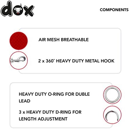 Ddoxx Airmesh Куче Поводник-6,6 стапки, 3-Насочни Прилагодливи Поводник Кучиња-И