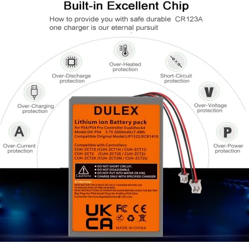 DULEX 3.7 V 2000MAH LIP1522 Замена На Батеријата Со Голем И Мал Приклучок За Playstation 4 PS4 Dualshock 4 Безжичен Контролер