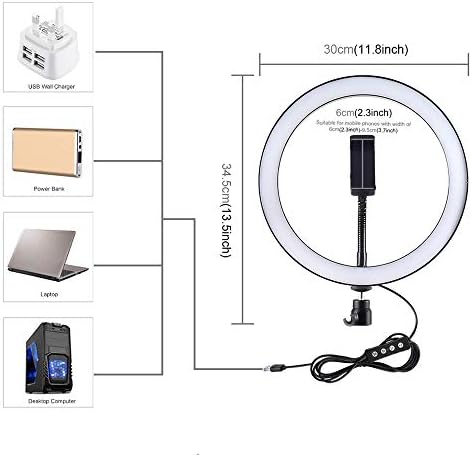 TYESHA LED Прстен Светло Затемнет Статив Пополнете Светлина USB Напојува Прстен Светлина Комплет, Се Користи За Видео Снимање, Фотографија,