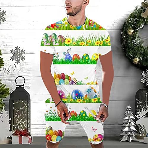 Велигденска кошула Xipcokm за мажи, машки симпатични графички маички и шорцеви поставуваат кратки ракави обични блузи со врата христијанска