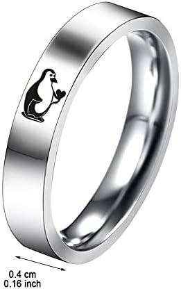 2023 Нов едноставен титаниумски челик прстен женски ринг -цртан филм симпатичен накит прстен 100 прстен пакет