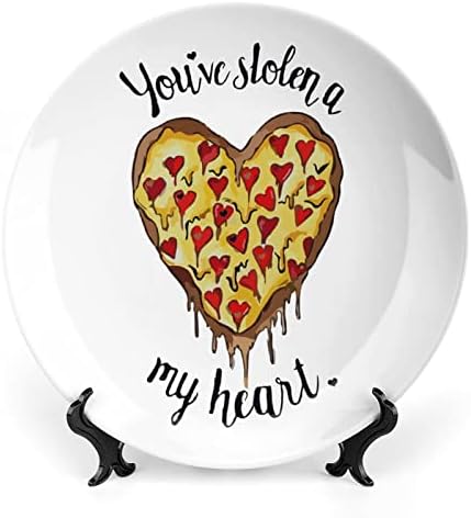 Јас многу го сакам пицата срцева керамичка декоративна чинија со приказ на штандот што виси прилагодена годишнина свадба празнични
