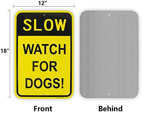 Голем бавен часовник за знаци на кучиња, 18 x 12 .04 Алуминиум рефлексивен знак без 'рѓа без алуминиум-УВ заштитен и водоотпорен