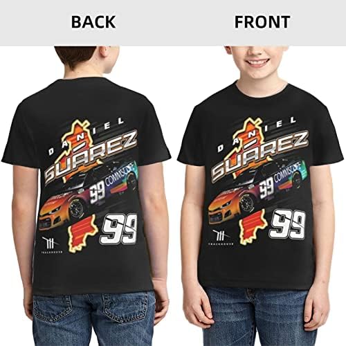 АСФРШ ДАНИЕЛ СУАРЕЗ 99 кошула за тинејџерска девојка и момче печати кратки ракави, атлетски класичен кошула со екипаж маица со
