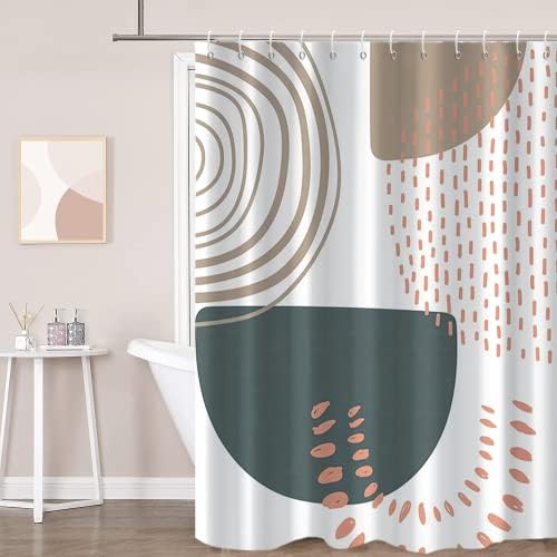Gkleasg boho туш завеса, модерна минималистичка минималистичка беж неутрална машина за печење водоотпорна ткаенина за декор за бања