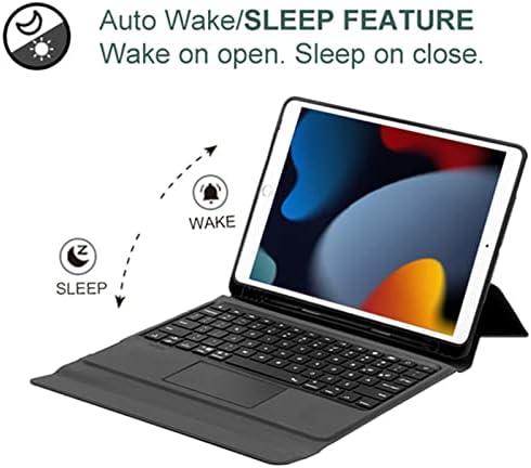 Случај за тастатура на допир на допир на Haodee за iPad A2123/A2152/A2153/A2154 Case со Bluetooth Magic тастатура