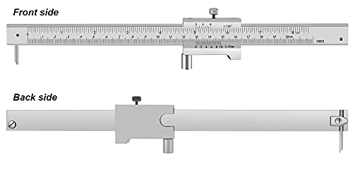 Zlksker паралелно вкрстено дебеломер 0-20 см со 2 карбид писател/игла, не'рѓосувачки челик за челик, варнири, мерач на обележување, алатка за обележување