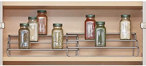 Idesign Classico Проширувачки кујнски зачини за зачини за кујнски чајната кујна, кабинет, countertops - 3 -ниво, сребро