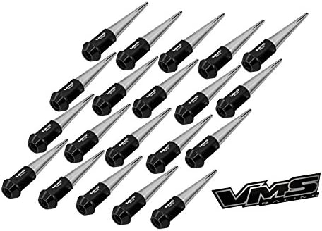VMS Racing 12x1.5 20PC 112mm ладни фалсификувани челични лапчиња со хром проширени шила во алуминиум за Honda Prelude 5 Lug Wheel Moder