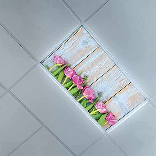 Флуоресцентни Светлосни Капаци За Канцеларија Во Училница - Розова Шема На Лале - Флуоресцентни Светлосни Капаци за Канцеларија во