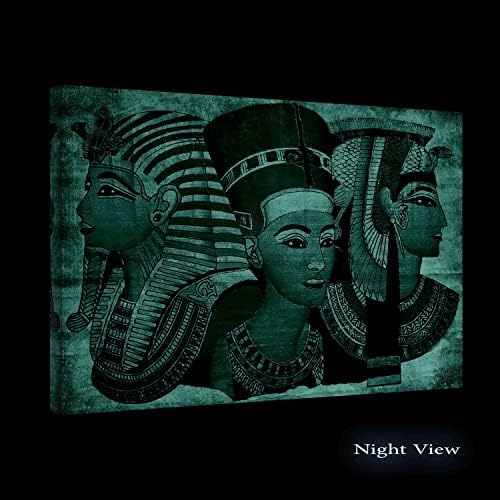 Startonight Canvas Wallидна уметност - Египетски божици, африканска стара античка светска историја на светската историја за канцеларија врамена 24 x 36 инчи