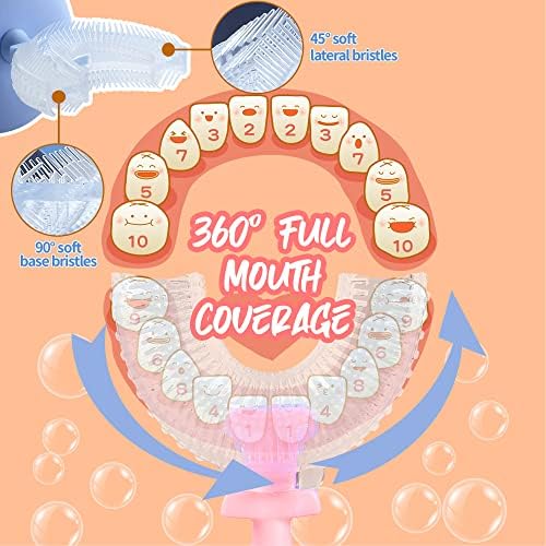 Мама Момилер Дете за заби за заби на возраст од 2-4, 2 парчиња деца во облик со силиконска глава и држач за храна, U-тип 360 ° Анти-чистење