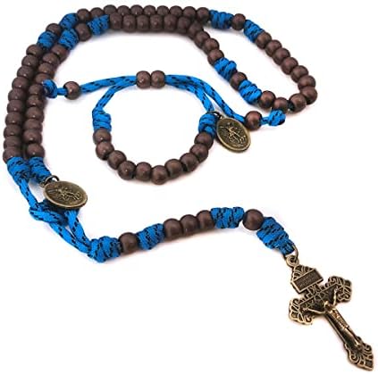 Сет на бронзери и сини бронзери и сина парокарска нараквица - Католичка Розарија - Росариос Католикос - Католички подароци