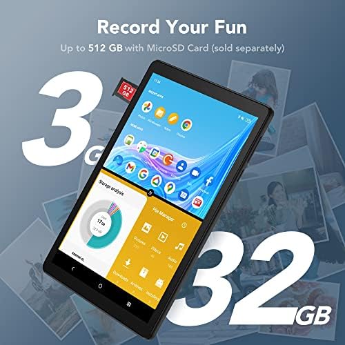 TCL ТАБ 8 Wi - Fi Android Таблет, 8 Инчен HD Дисплеј, 3GB+32GB, 4080mah Батерија, Основен Таблет Андроид 11, Со Таблет Случај, Премиер Црна