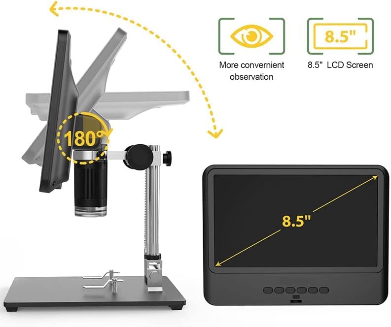 Комплет Додатоци за микроскоп ЗА Возрасни АД208/АД208С 8,5 Инчен Лцд Екран 5х-1200х Дигитален Микроскоп 1280 * 800 Прилагодливи 1080п Лабораториски