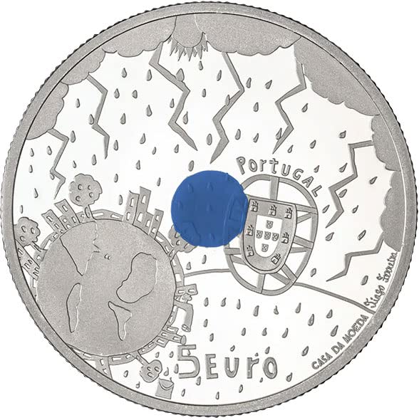 2022 Де Клима Пауеркоин Сино Време Сребрена Монета 5€ Евра Португалија 2022 Доказ