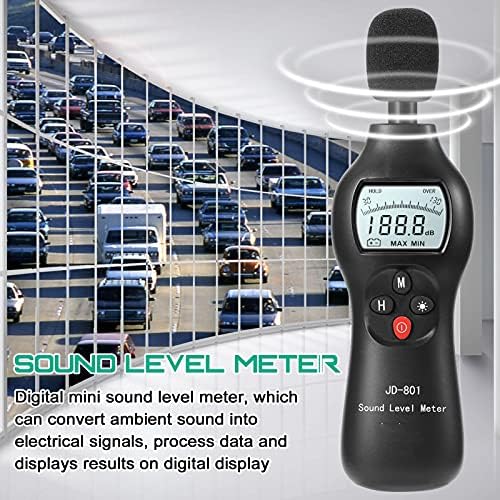 ZLXDP Дигитален детектор на бучава мини лесна точност со висока точност за мониторинг на децибела мерач на ниво на звук на звук со