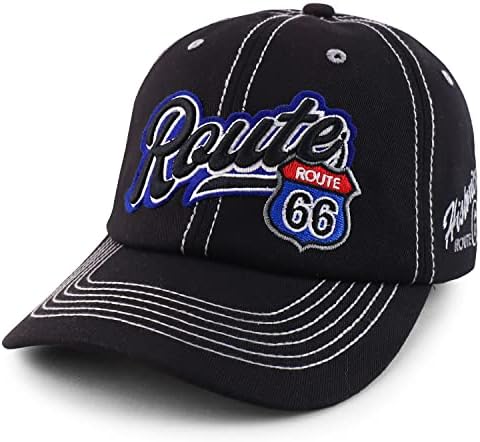 Трендовски продавница за облека Пат 66 3Д везена капа за бејзбол