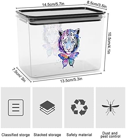 Тигар И Пеперутка Контејнер За Складирање Храна Пластични Јасни Кутии За Складирање Со Капак За Заптивка