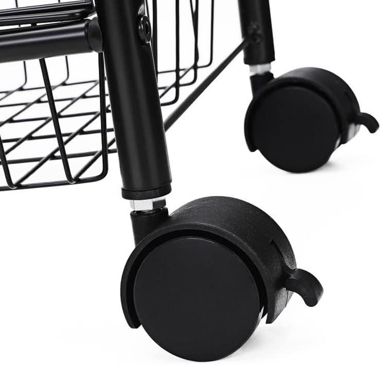 Мијаохи 3 ниво кујна количка на тркала со количка за рачка за кујнски бања кабинет бело црно