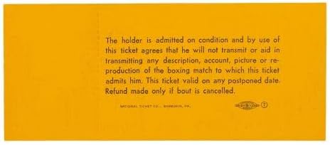 1965 година Мухамед Али против Сони Листон Фантом Панч бокс натпревар портокалова целосна билет - билети за бокс