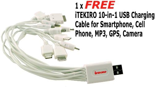 Itekiro AC Wall DC Car Battery Chit Chit за Polaroid T1455 + Itekiro 10-во-1 USB кабел за полнење