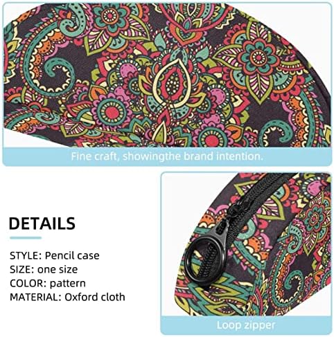 Тбуобт Торба За Шминка Патување Козметичка Торбичка Торбичка Чанта Чанта Со Патент, Цветни Елементи Етнички Индиски Стил