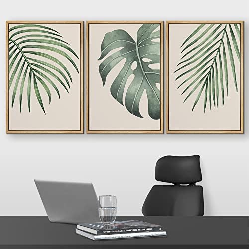 Wall26 врамени платно печатење wallидни уметности сет Тропски остров Монстера палма лист природа цветни дигитални уметности модерна уметност рустикална ботаничка рел