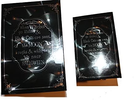 Комплет Од 3 Кутии За Хартија За Бонбони, дизајн На Црна Книга за Ноќта на Вештерките, Услуга За Забава или Декорација На Маса