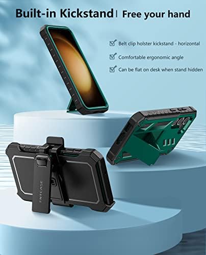 Fntcase За Samsung Galaxy S23 Случај: Тешки Солиден Шок-Отпорен Заштитен Капак Со Ремен-Клип Футрола &засилувач; Kickstand | Воена