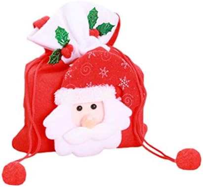 Абаодам Детска торби за бонбони Преносна Божиќна чанта за подароци со чанти со рачка Божиќна забава