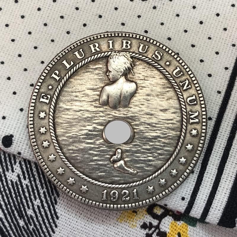 38мм Антички Сребрен Долар МОНЕТА САД Морган Скитник Монета 1921д Занает Колекција #20